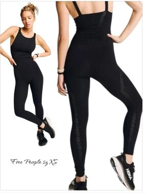 NWOT Free People FP Movement Good Karma Black Onesie Jumpsuit XS/S